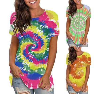 Womens Casual Tie- T Shirt Fashion Casual O-Neck Half Sleeve Tee Tops