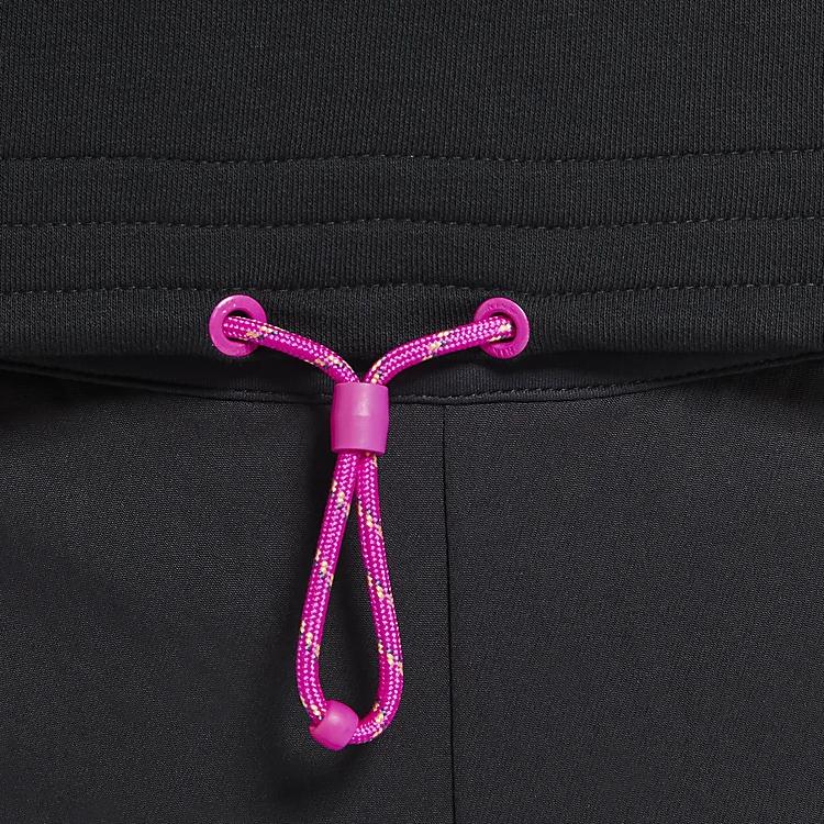 Nike Sportswear Icon Classic Logo Print Drawstring Cropped Short Sleeve T-Shirt Women Tops Black CJ2276-010