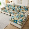 Reversible Corn Fleece Sofa Cushion Covers with Anti-Slip Backing, Floral Print Stretchable Slipcovers for Sectional Couches - 50-110cm Sizes