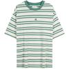 American Casual Commuter Striped Cotton Loose Short Sleeve T-Shirt Men Tops 4RC235G