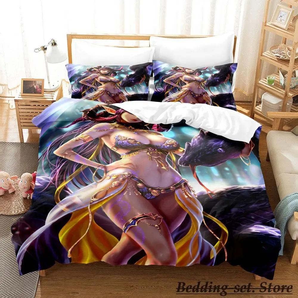 Black Summoner Anime Bedding Set Single Twin Full Queen King Size Duvet Cover Sets for Adult Kid Bedroom