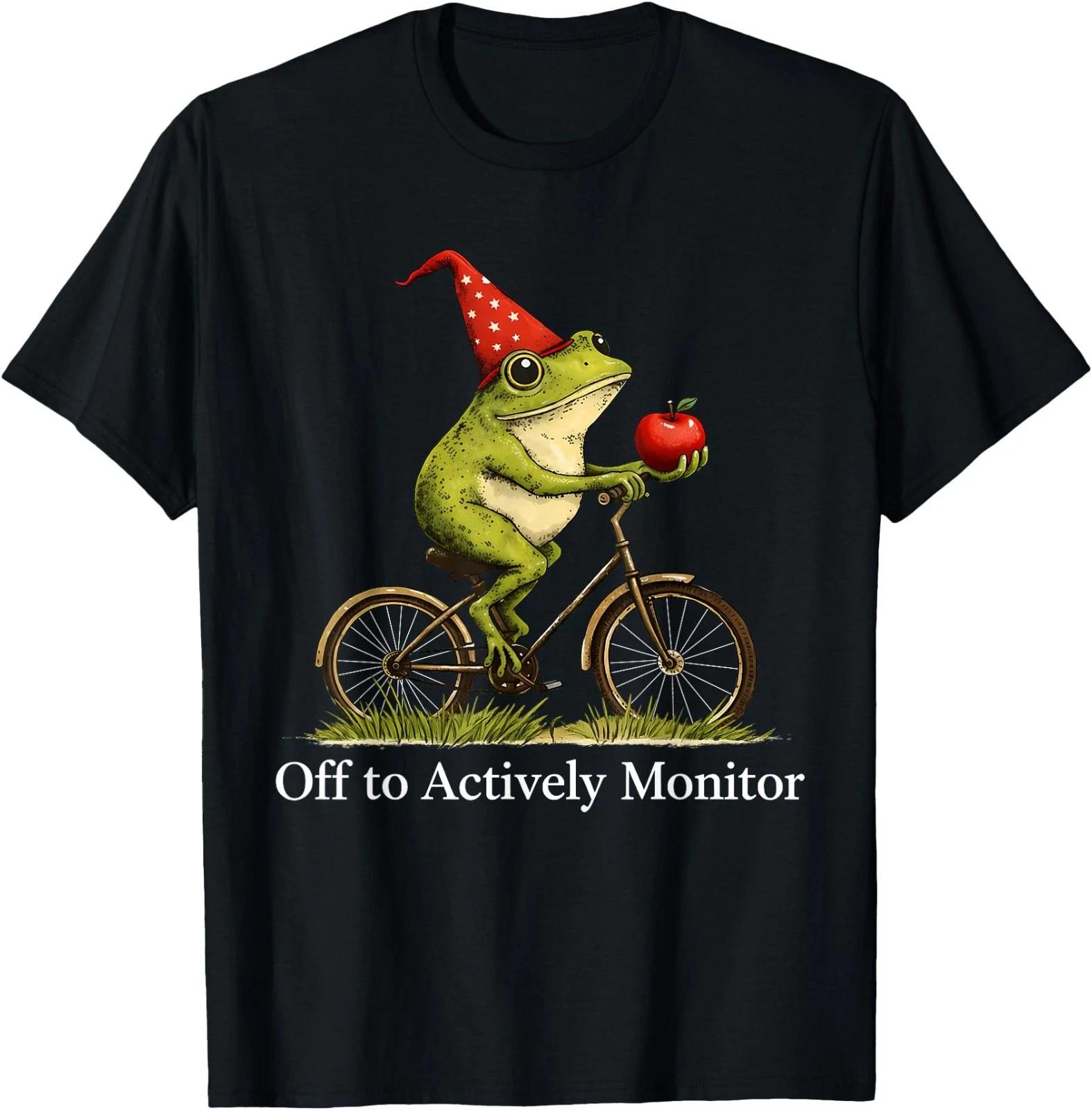 

Off to Actively Monitor Funny Frog Cycling Teacher T-Shirt L