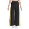 Girls Liturgical Dance Pants Metallic Patchwork Wide Leg High Waist Elastic Waistband Performance Trousers