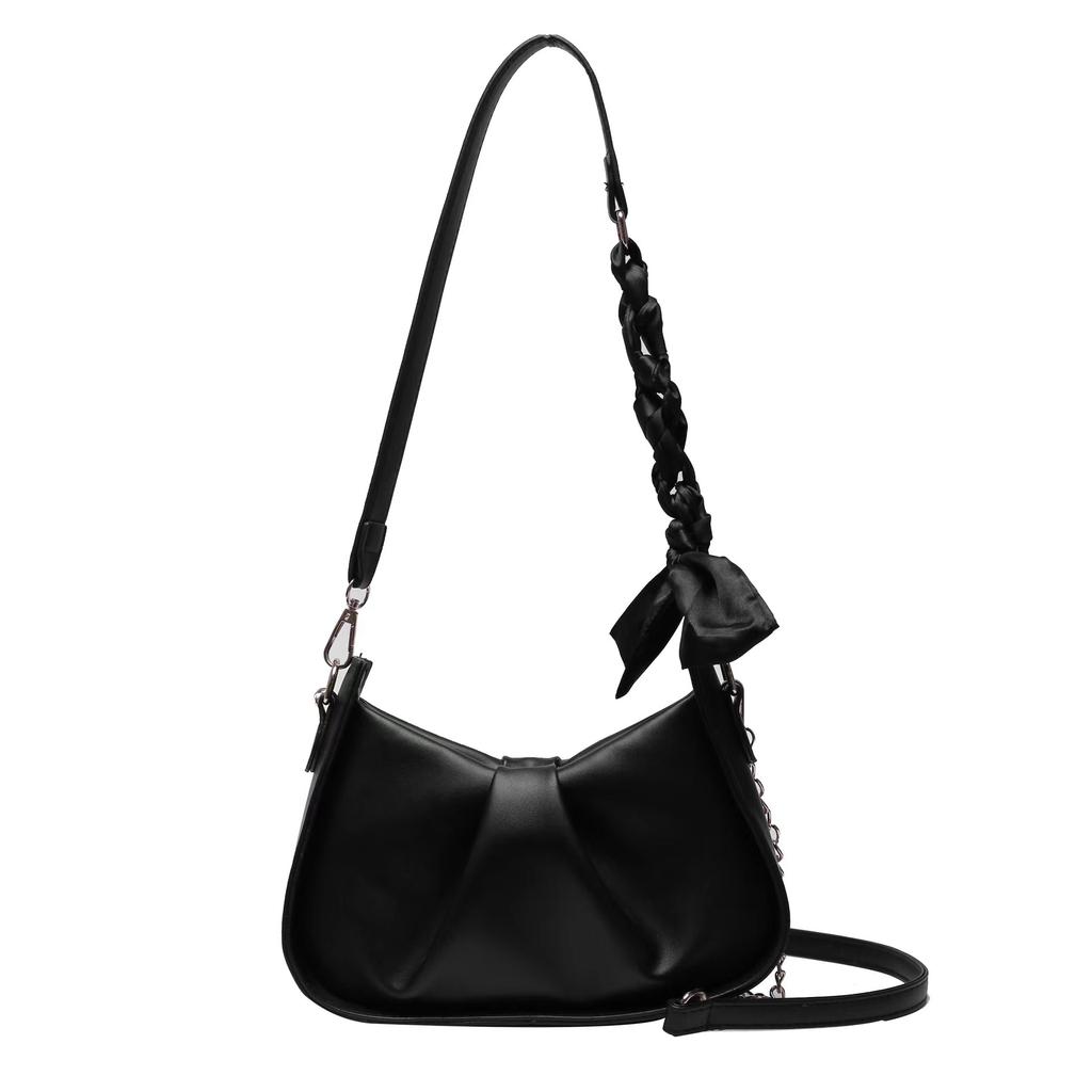 Gefaltete Achseltasche Damenmode Perlenkette Schulter Umhängetasche Damen Kleine quadratische Tasche