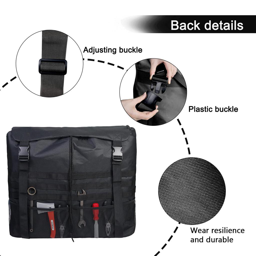 Jiawu Spare Tire Trash Spare Tire Storage Bag Heavy Duty Truck Tailgate Trash Large Retrieval Gear Firewood Camping Cargo Storage Bag Rack for SUV Car