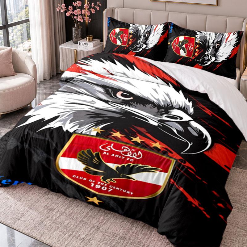 Al Ahly 3Pcs Bedding Set Duvet Cover With Two Pillowcases For Bedroom Home Decoration
