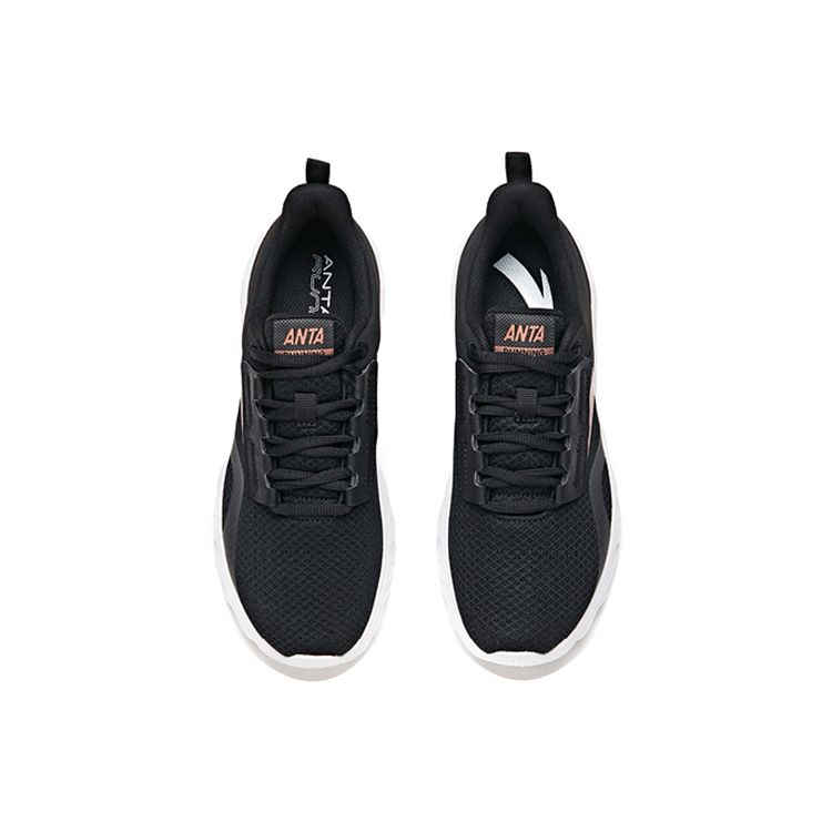 Anta Lifestyle Series Fabric Shock Absorption Non-Slip Wear-Resistant Low-Top Sports Casual Shoes Women Sneakers Black 922225523-1
