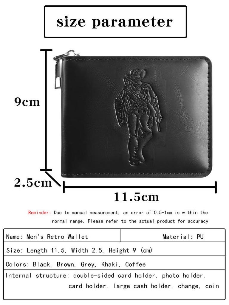 2025 Herren Reißverschluss-Geldbörse: Trendiges Cartoon-Design mit mehreren Kartenfächern