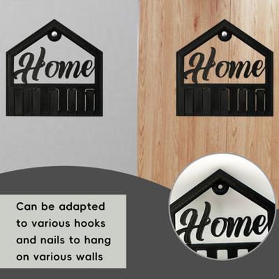 Key Storage Rack with 5 Hooks Strong Load-bearing Rust Resistant Wall Mount Key Organizer Hanger Decorative Key Holder