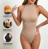 Moteriškas kombinezonas, skirtas pilvo kontrolei, besiūliai viršūnės Body Shaper Suspaudimo užpakaliuką pakeliantys formuojantys drabužiai su aukšta apykakle, berankoviai kombinezonai