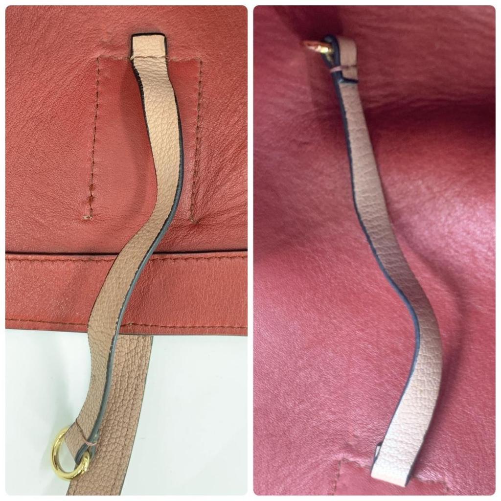 LOEWE T Shopper Anagram Tote Shoulder Crossbody Bag Leather Pink Beige A4 Size Compatible