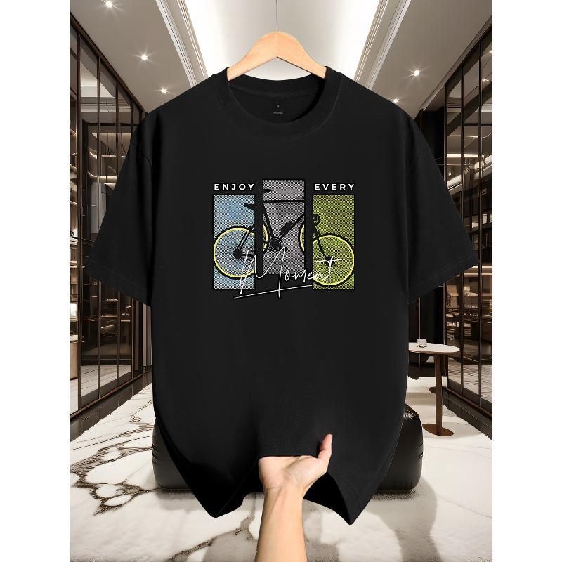 Men's Cotton T-Shirt - Short Sleeve Round Neck Regular Fit Breathable Summer Shirt with Minimalist Plain Suitable for Casual Outdoor Wear
