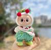 Labubu Clothes 15/17cm V1/2/3 Doll Cherry Themed Rompers Headwear Scarf Bag 4PCS/Pack Plush Cotton Doll Decoration Accessory