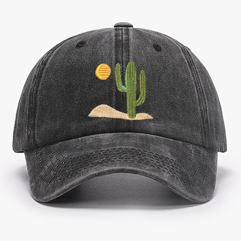 Cactus Embroidered Cap Summer Cotton Trucker Hat Desert Baseball Cap Vintage Dad Hat Adjustable