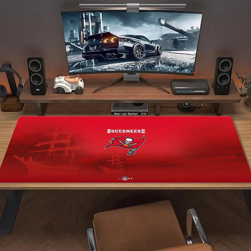Tampa Bay Buccaneers Mauspads Großes Gaming-Tischkissen Rutschfest Laptop Tablet Großes Mauspads XXL Matte Mini-PC Spielmatte Mit Verriegeltem Rand