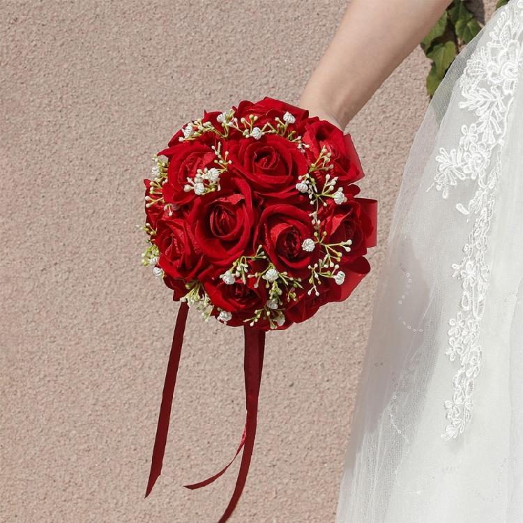Wedding Bouquet Silk Rose Bridal Bridesmaid Hand Bouquet Combo Wedding Flower