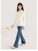 Tao Town Mädchen Langarmshirt mit Spitzennähten - Koreanischer Stil Frühling/Herbst Trend