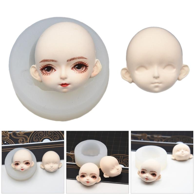 Lightweight Silicone Clay Doll Face Molds Anime Characters Moulds Perfect Gift for Craft Enthusiasts Animation Fans