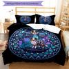 Cybernetic Canine Circle Pattern Bedding,Quilt Set Quilt Cover Pillowcase Home Birthday Gift (1 * duvet cover + 2 * pillowcase, without core)