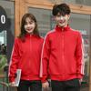 Fleece-Lined Women's Hooded Jacket with Embroidered Uniform Design and Stand-Up Collar