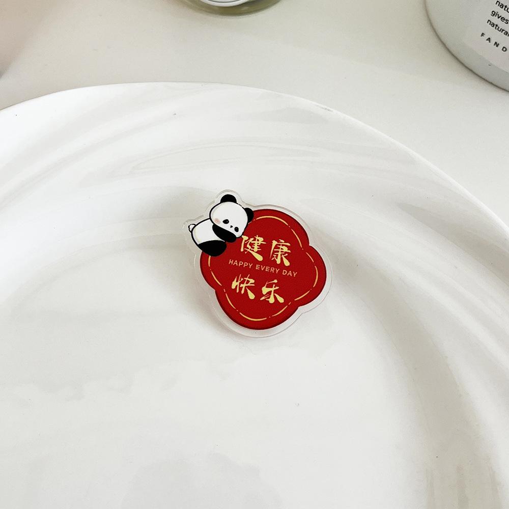 Ladies Chinese Style New Years Panda Brooch Cute Cartoon Pin Accessory
