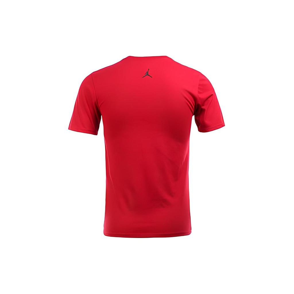 Jordan Solid Color Logo Casual Crew Neck Short Sleeve T-Shirt Men Tops Red 801055-687