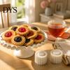 Pressa per Impasto Facile da Pulire 9 Pezzi Stampo Rotondo a Doppia Estremità per Pasticceria, Pressa a Mano per Torta Lunare a Spirale e Accessori per la Cottura per Biscotti Design a Petalo, Smontabile