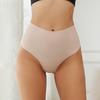 Women High Waisted Seamless Thongs Control Solid Color Breathable Tummy Panties Stretch Ladies Ice Silk Brief