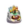 LED Light Christmas Village Scene with Santa/Tree Musical Lighted Christmas Collection Figurines for Home Decors