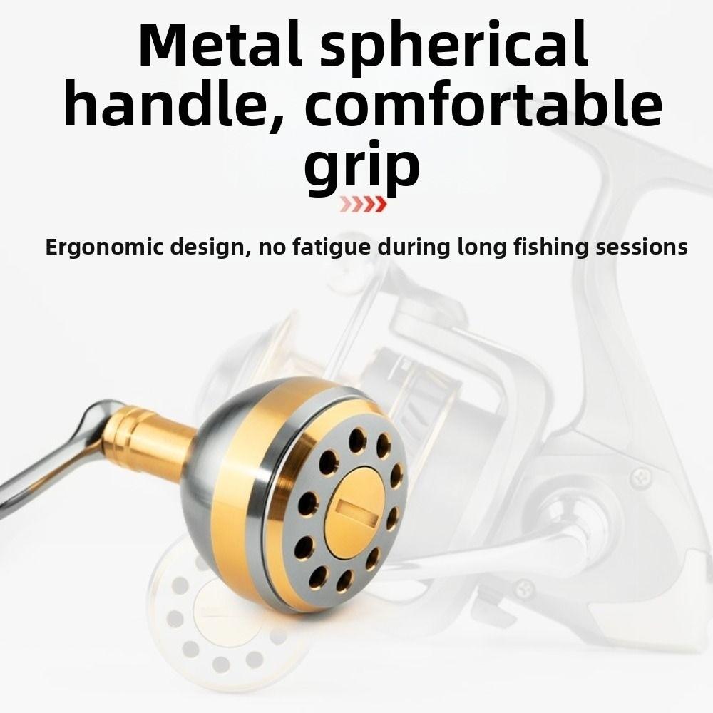New Metal Wood Fishing Reel Handle 500-7000 Series Gold Silver Red Replacement Fishing Arm Wheel Metal Spool Fishing Accessories