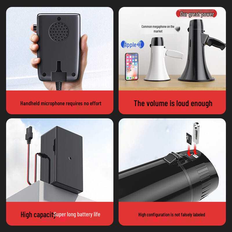 High-Power Handheld Megaphone with Recording & Charging - Loudspeaker for Street Stalls