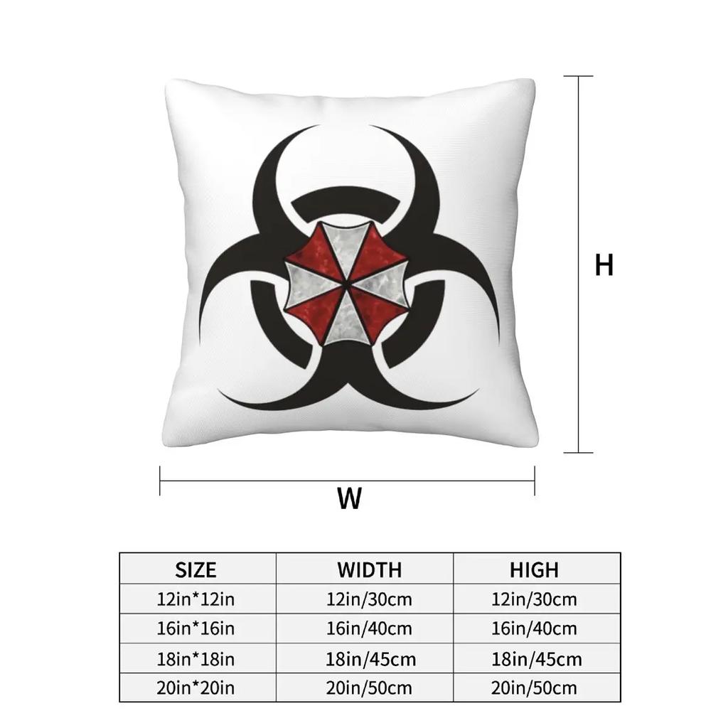 Umbrellas Biohazard Countermeasure 2 Pcs Square Pillowcase Pillow Cover Cushion Zip Decorative Comfort Throw Pillow For Home Car