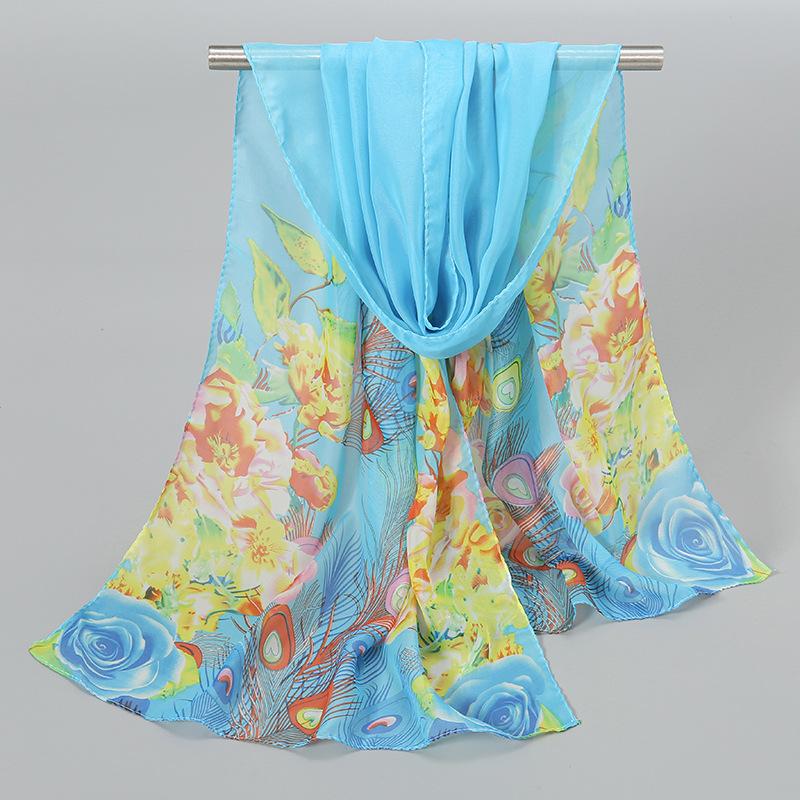 1Pc Muslim Chiffon Hijab Scarf For Women Summer Print Thin Scarves Soft Shawl Foulard Viscose Autumn Female Sunscreen Wrap Shawl