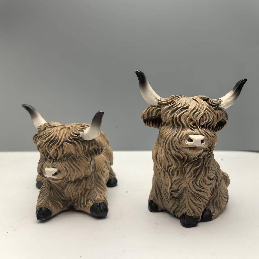 Creative Yak Resin Figurine Ornament for Home Decoration