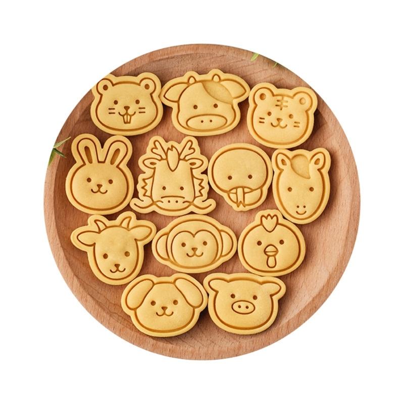 Cartoon Animal Fondant Cookie Cutters Easy to Use Cute Animal Shape Pastry Molds for Creating Delicate Snacks at Homes