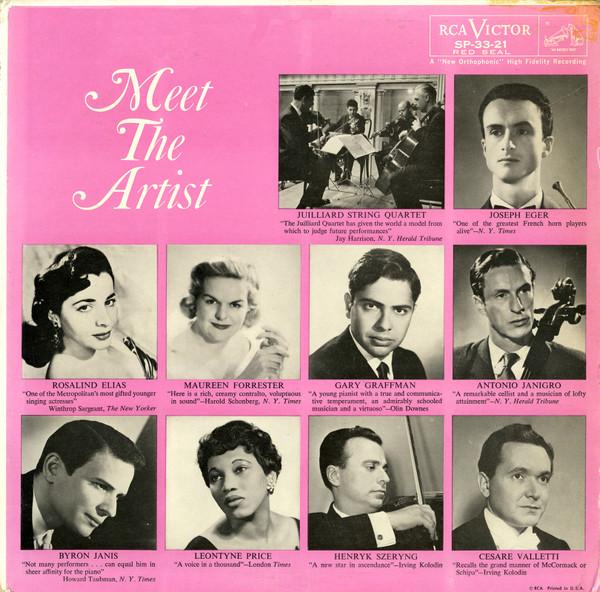 

LP Record VARIOUS - Meet The Artist SP3321 RCA Victor Red 1959 US Classical Used