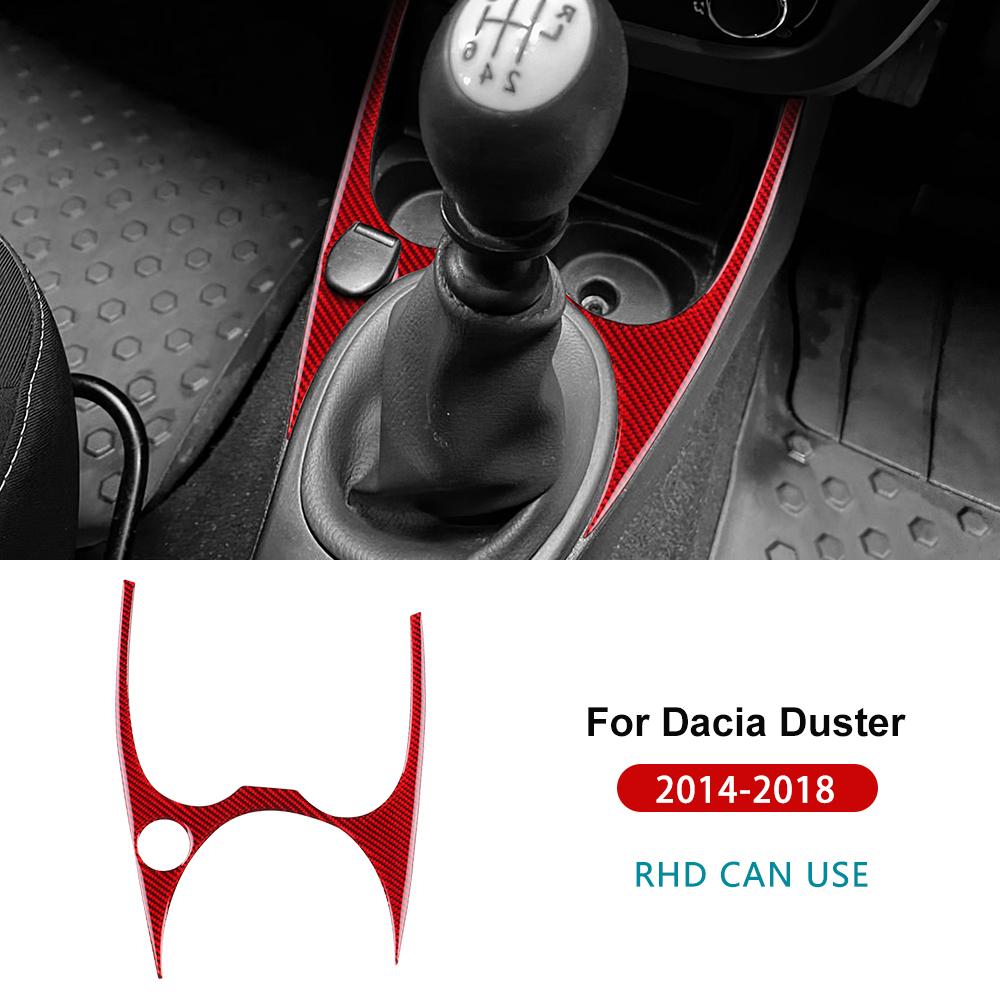 For Dacia Duster 2014 2015 2016 2017 2018 Real Soft Carbon Fiber Sticker LHD RHD Car Water Cup Gear Shift Frame Interior Trim