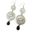 Les Trésors De Lily [N3163] - Black Silver 'Navajos' Earrings