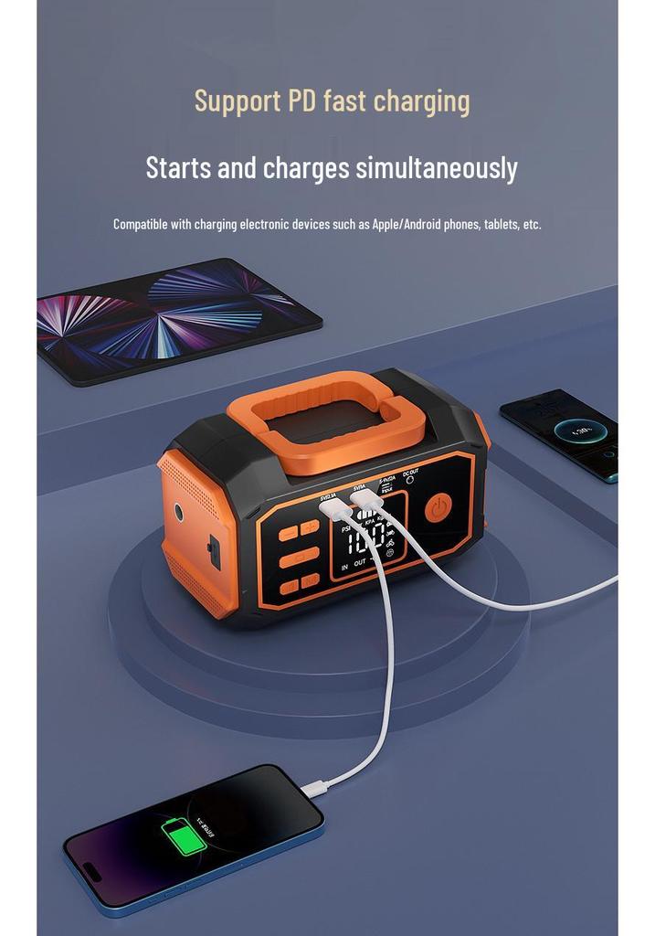 Portable Car Jump Starter with Integrated Lithium Battery and Tire Inflator