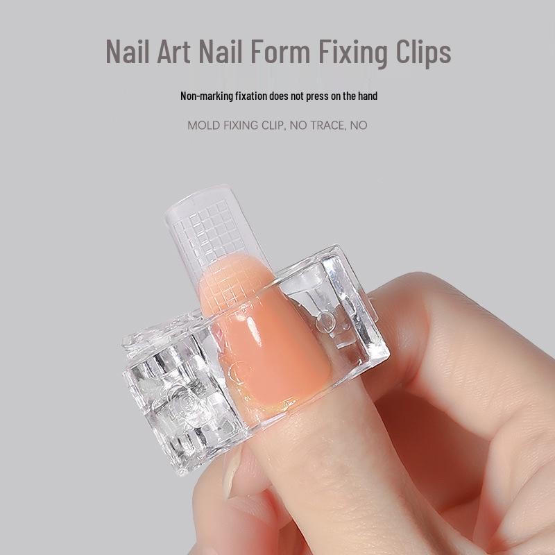 Nail Art Clear Form Shaping Clips: Pressure-Free Extension Gel Tools