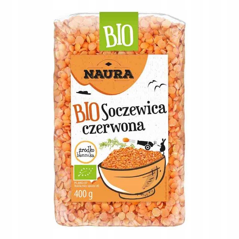 Organic red lentils 400 g Naura