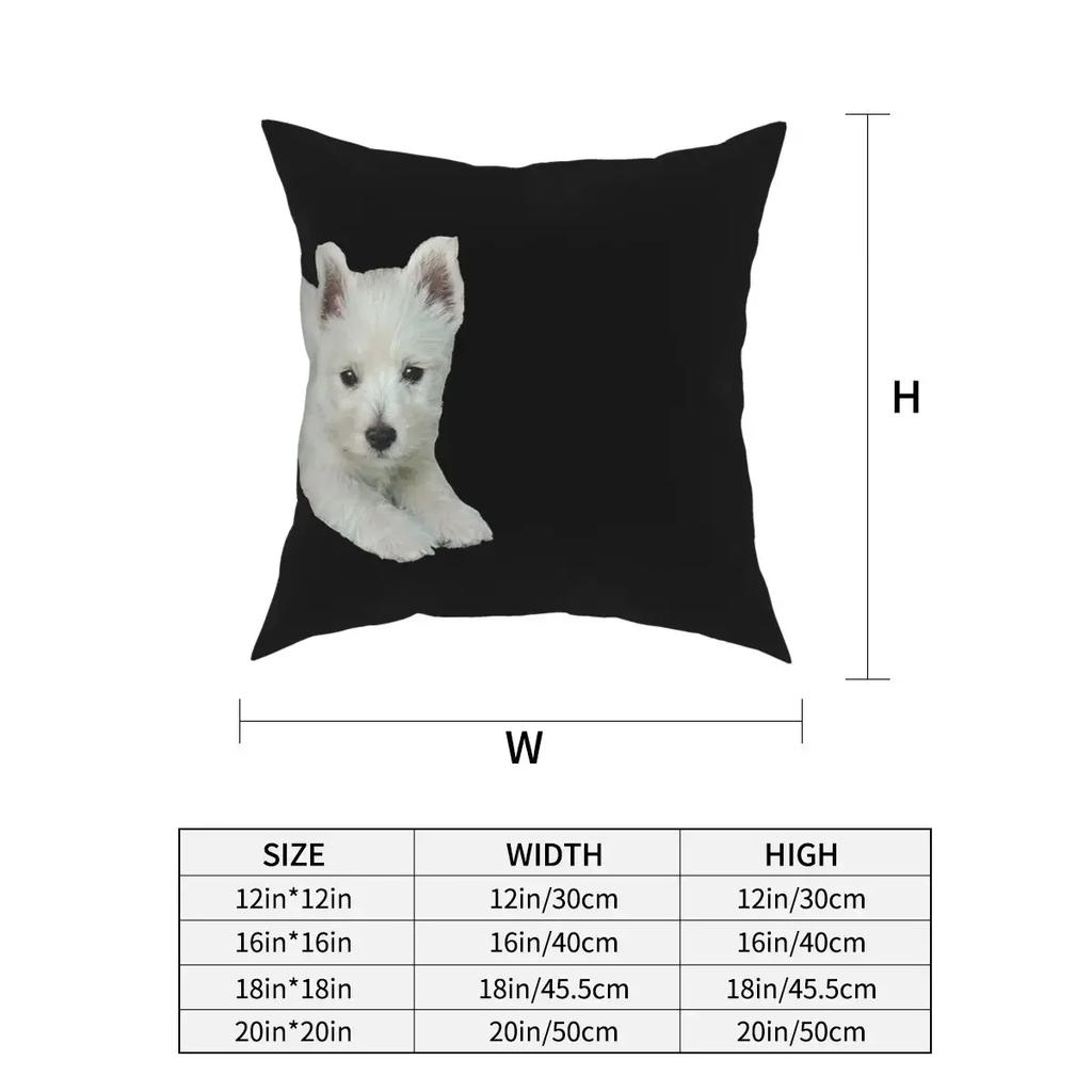 West Highland Beyaz Terrier Yavru Köpek Kare Yastık Kılıfı Atma Yastığı Westie Köpek Yastık Kılıfları