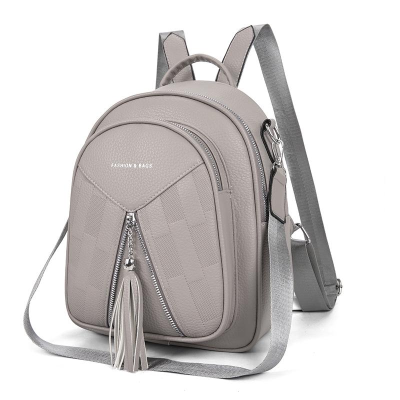 

Женский рюкзак из ПУ, многофункциональная сумка через плечо, маленький рюкзак серый