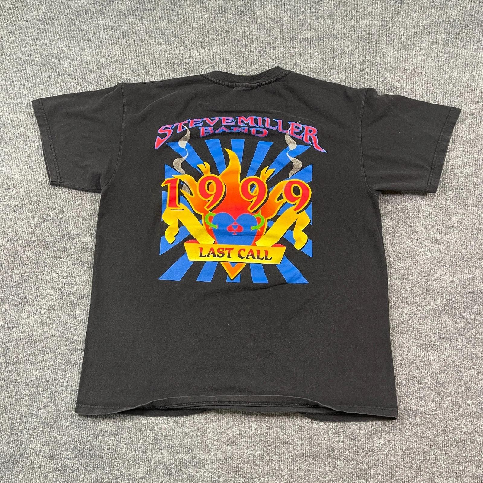 

Vintage 1999 Steve Miller Band Last-Call Concert Tour Shirt Large 21x25 Black 3XL