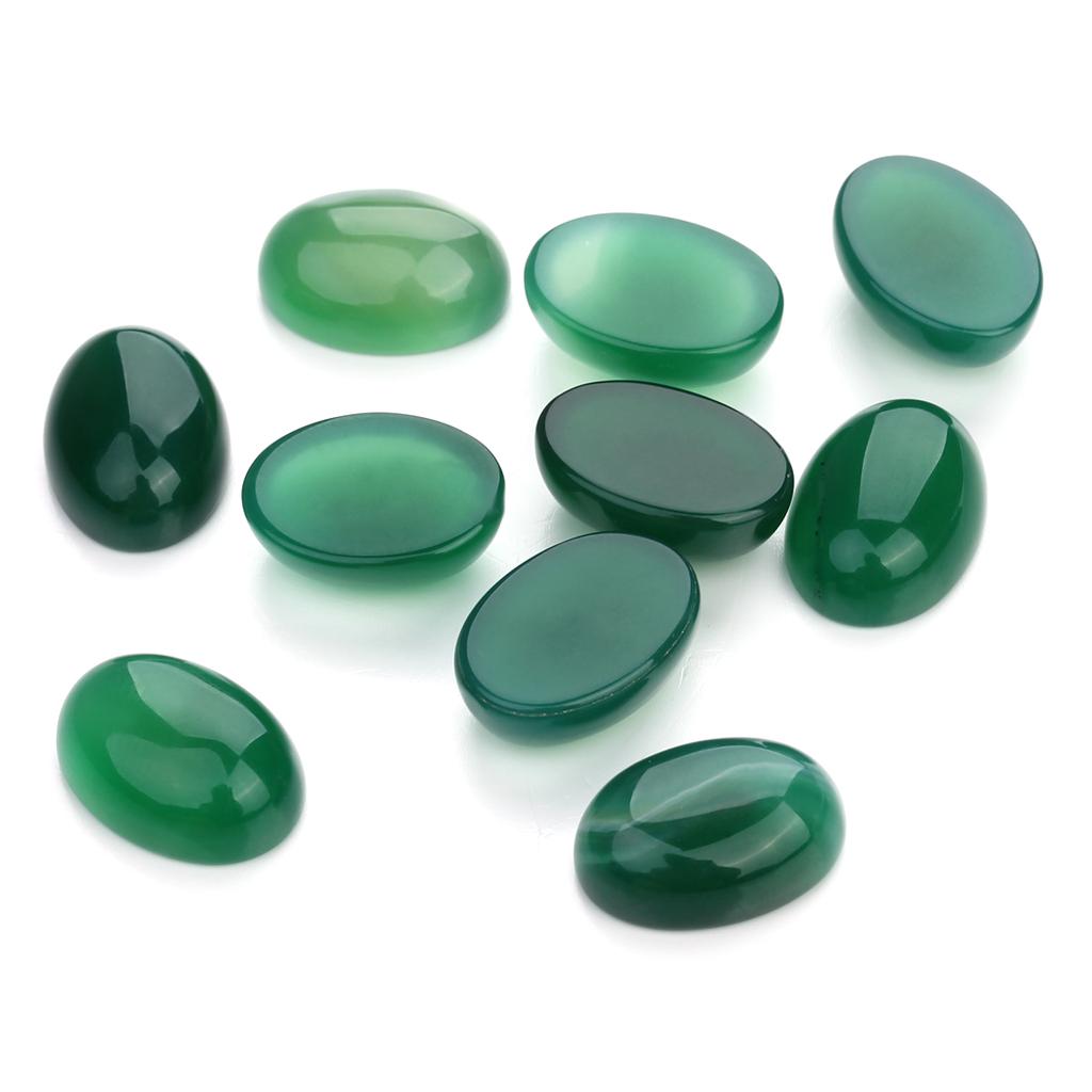 Natural Black Agate Stone Cabochon Tiger Eye Oval Spacers Beads For Handmade Ring Pendant Jewelry Finding Materials