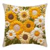 New Sunflower Pillow Sofa Cushion Short Plush Printed Pillow Cover Set of Four