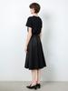 Loe Belle Black Pleated Midi Skirt (Belt Set)