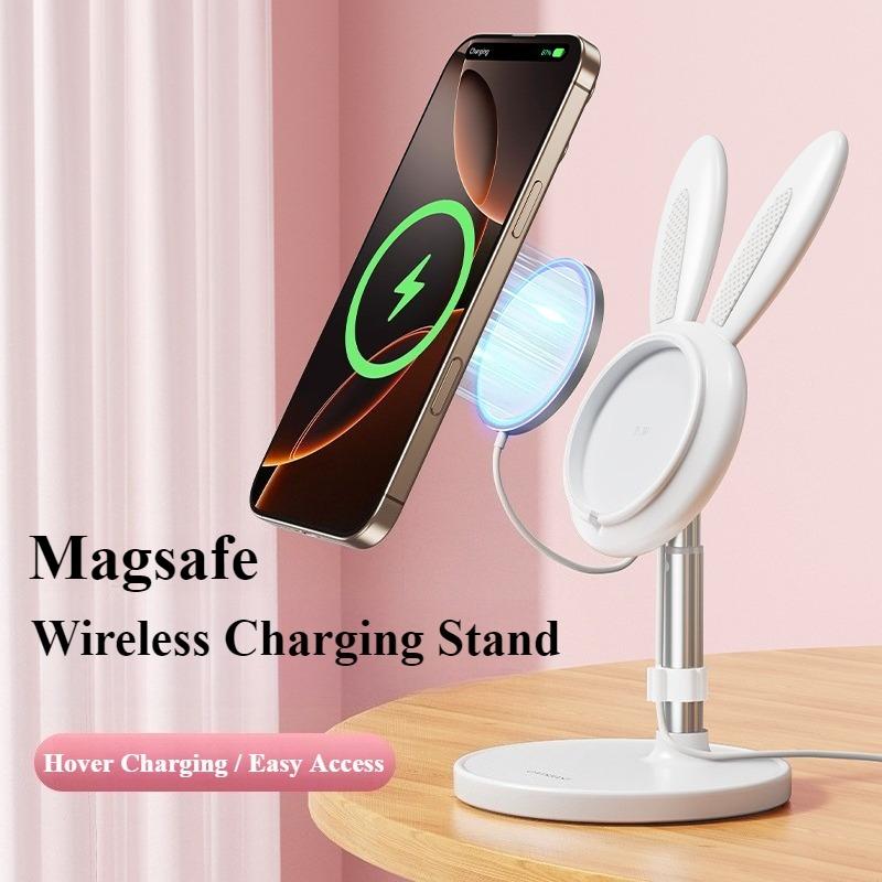 Portable Wireless Charger Stand Desktop Phone Holder for Magsafe Charger for iPhone 16/15/14 Pro Max (Not Included Charger)