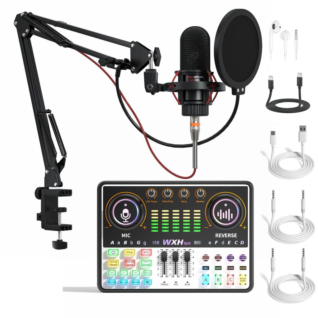 "BM800 Microphone and Sound Card Set for Mobile Live Streaming"