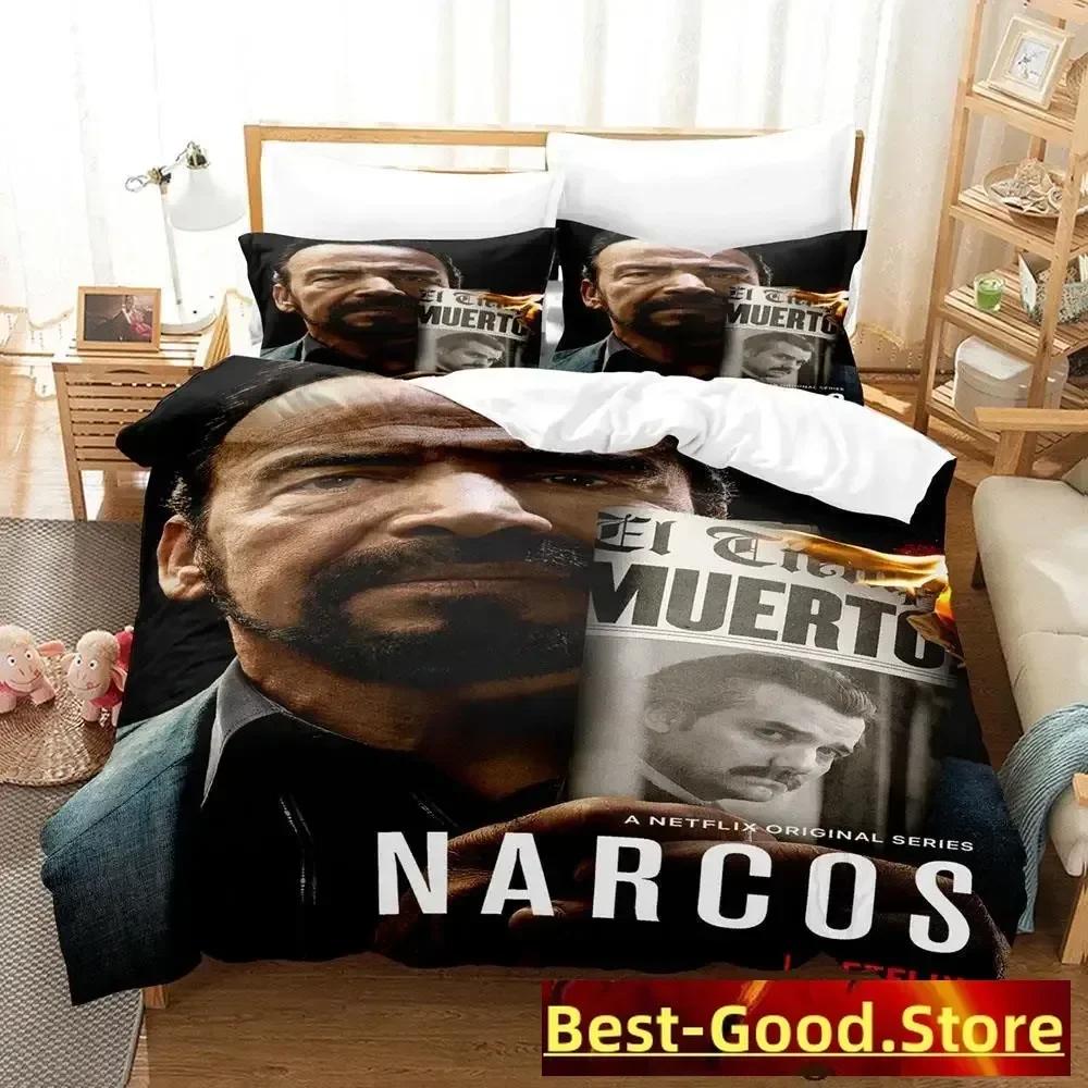 

Narcos Bedding Set Printed Bed Set With Pillowcase Duvet Cover Soft Single Double Queen Super King Size Adult Kid Bedroom EU Single(135*200cm)3pcs